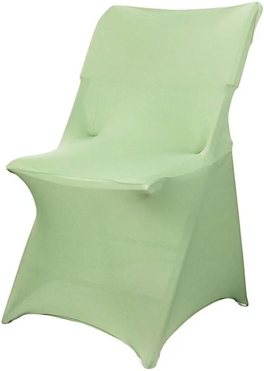 Balsa Circle 50 pcs Sage Green Spandex Stretchable Folding Chair Slipcovers Removable Seat Protector Washable Party Wedding Supplies Reception Supplies