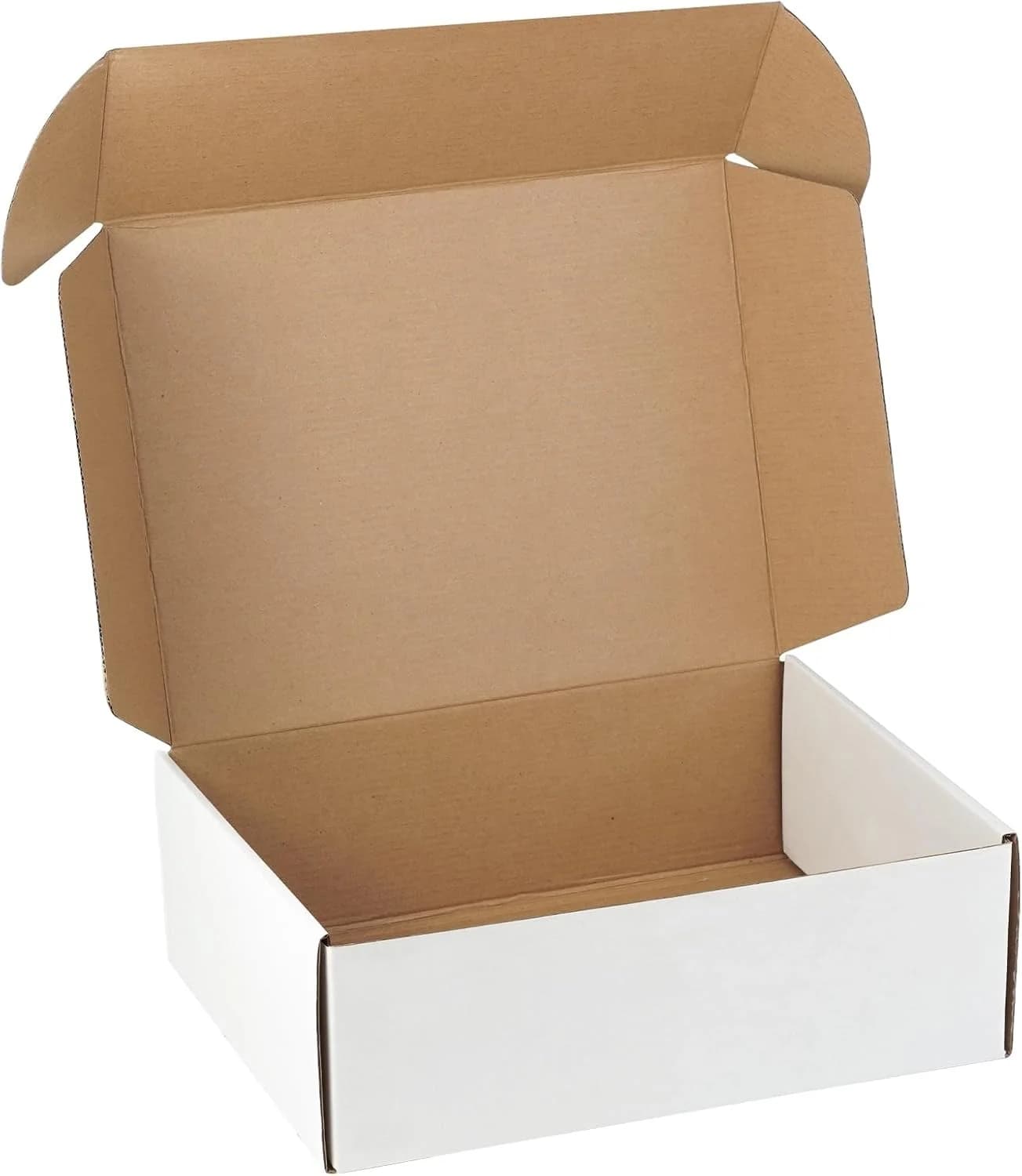 25 Pack 12"x9"x4" inch Shipping Boxes White Corrugated Cardboard Box for Small Business, Mailer, Shipping, and Packing